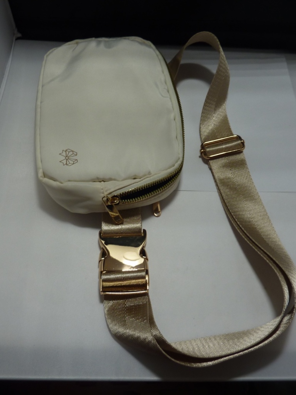 NEW  Beige Nylon Fanny Pack Crossbody Waist Bag
